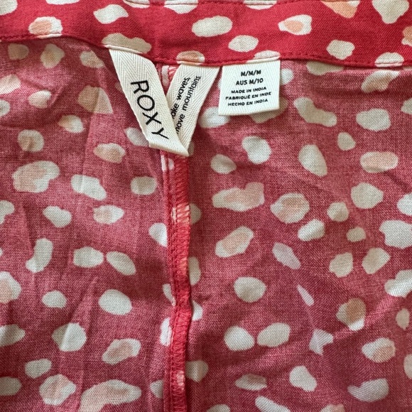 New Roxy Red Afterglow Poka Dot Print Romper Size M - Picture 8 of 8